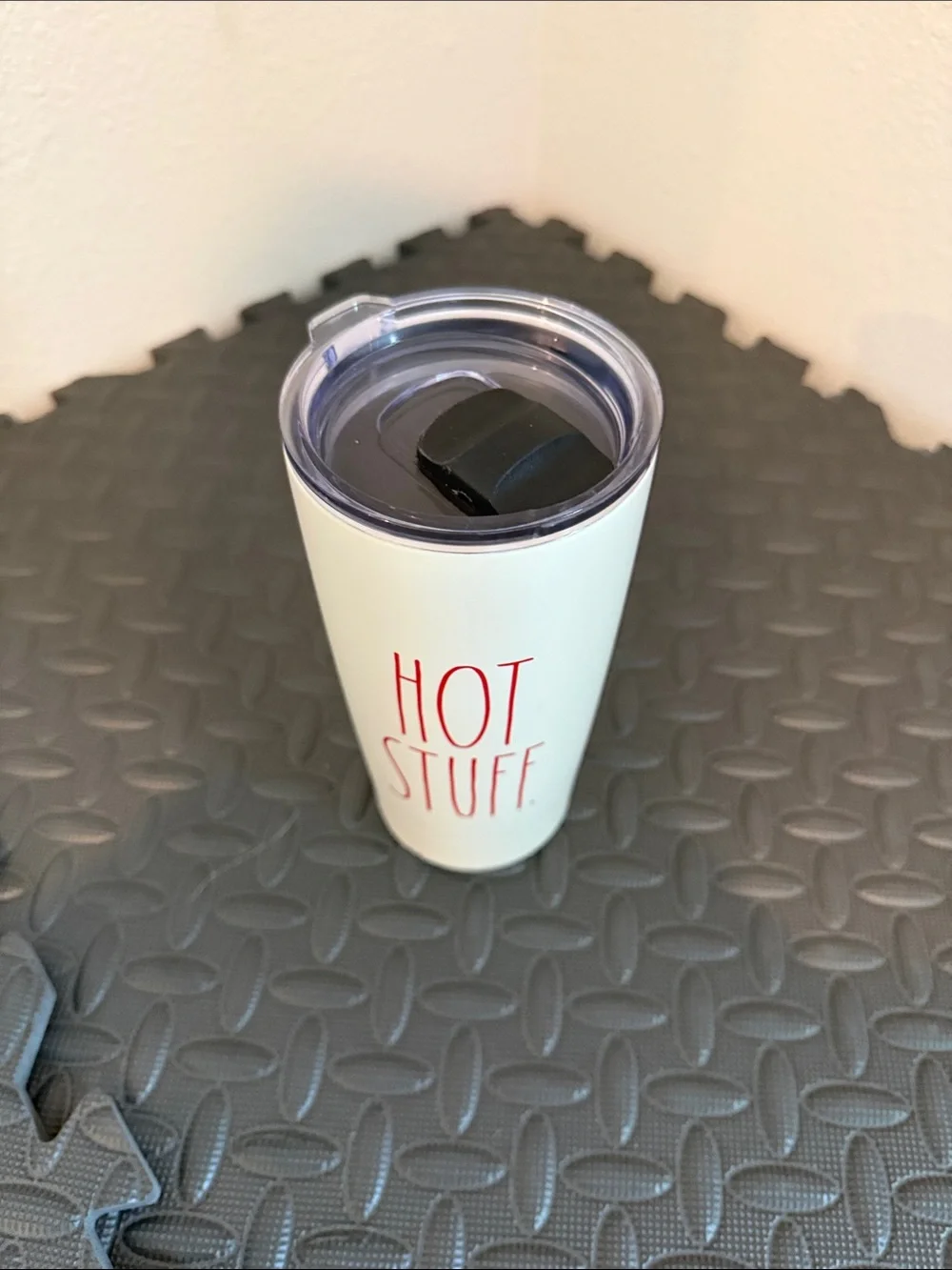Rae Dunn White Tumbler with Red